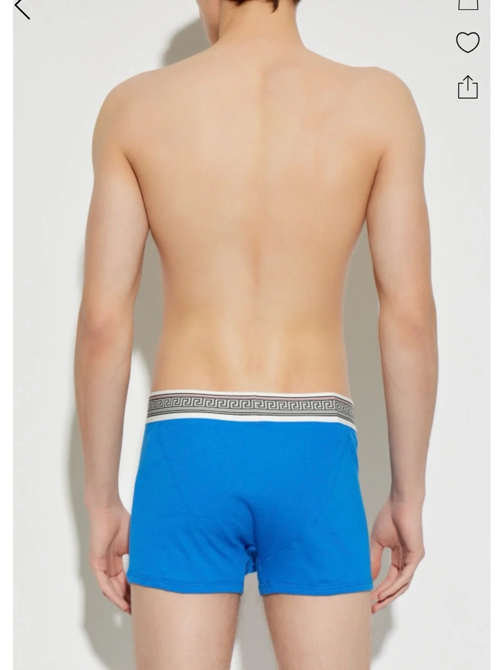 Versace MENS Blue Athletic Shorts with Greek Key Waistband size 6-L brand new